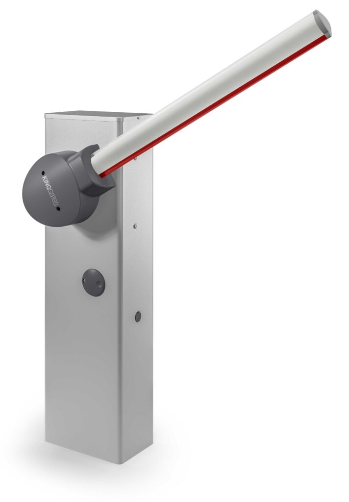 KingGates Nuur sorompó és RGB fényoszlop részletes műszaki katalógus rajza méretezéssel, rögzítési pontokkal és kábelezési tervvel a TEMA-tól.